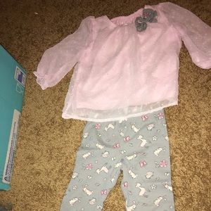Pink/Grey Bunny pant set